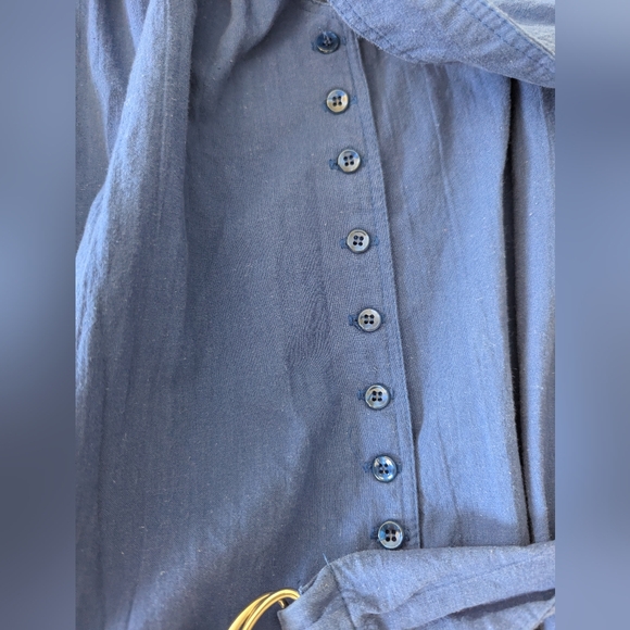 Vintage D. Frank Royal Blue Long-Sleeve Dress with Belt - Picture 5 of 8